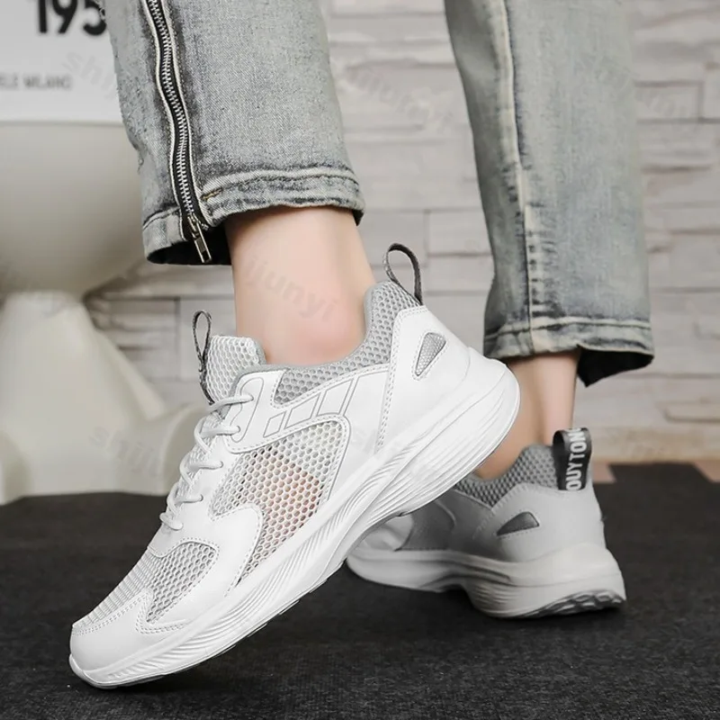 

Men's Casual Sports Shoes 2025 Summer New Mesh Breathable Versatile Non Slip Shoes Comfortable Height Increasing Chunky sneakers