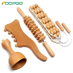 Wood Therapy Massage Tools, Lymphatic Drainage Massager for Body Shaping, Anti Cellulite Body Sculpting Tools Muscle Pain Relief