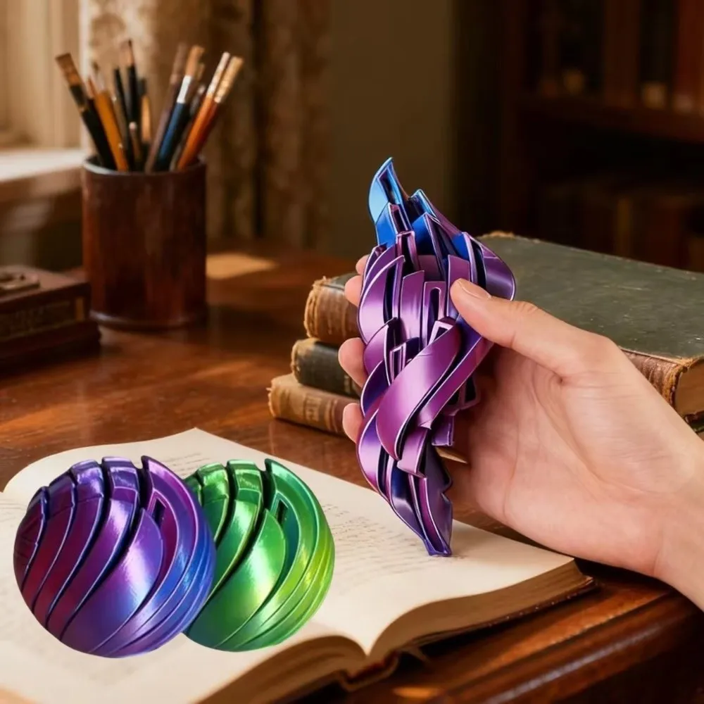 Relaxation Slime Ball Fidget Creative Rotating 3D Printed Twistsphere Fidget Decompression Portable Anxiety Relief /Adult