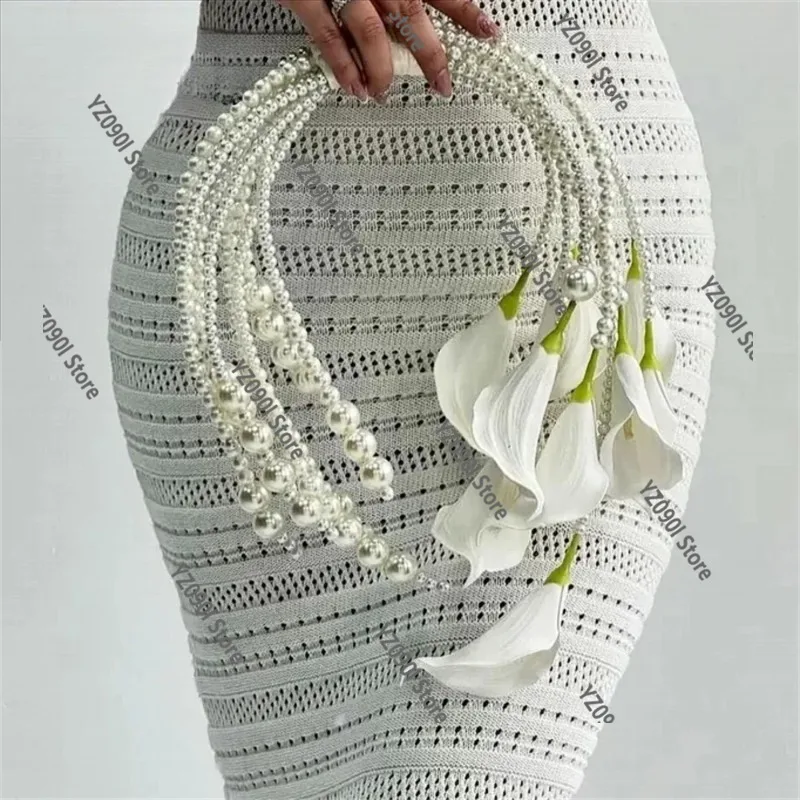 Handmade Silk Flower Bouquet, Calla Lily Ring Style Bridal Wedding Ornament