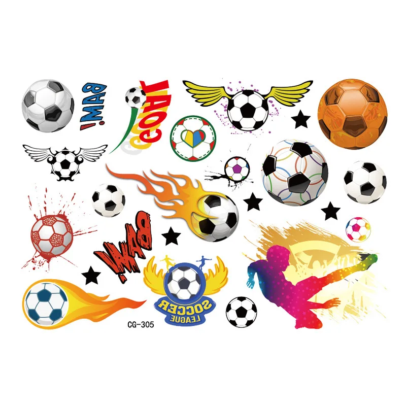 2024 New Football Tattoo Stickers Cartoon Children's Temporary basketball Tattoos Kids Girl Art Tattoos Birthday Gift