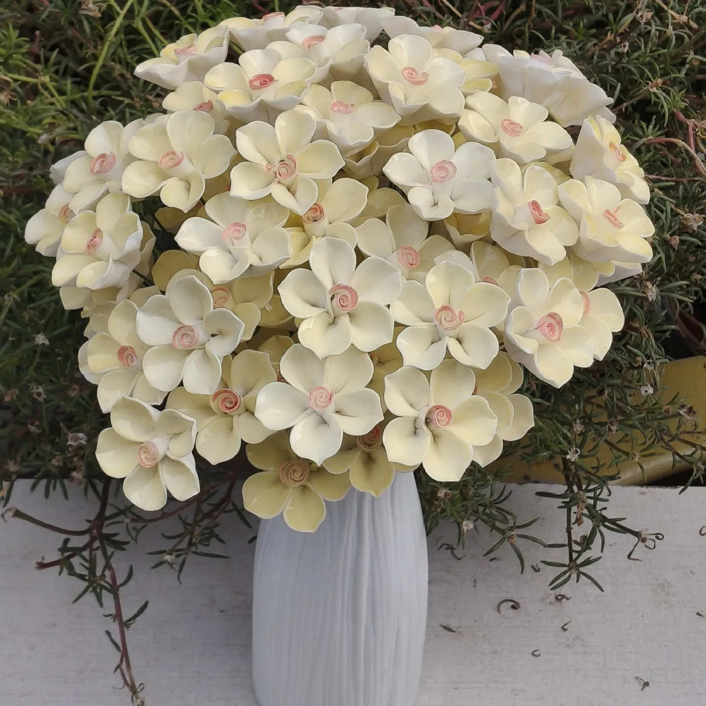 5 Stück Keramikblumen, handgefertigte Simulationsblumen für hohe Temperaturen, ländliche Wildblumen, kreative Geschenke, Heimdekoration – Detail 11