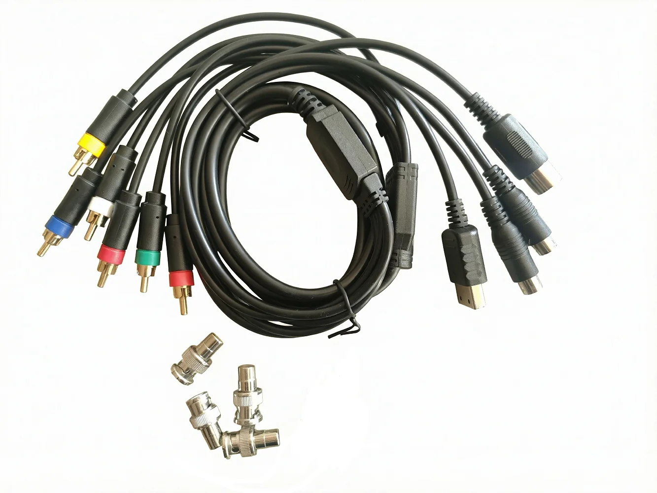 Cable Compuesto RGBS 4 en 1 para Consolas Retro Sega Saturn MD1 MD2 Genesis 1/2 DC con Salida de Sincronización + Audio/Video