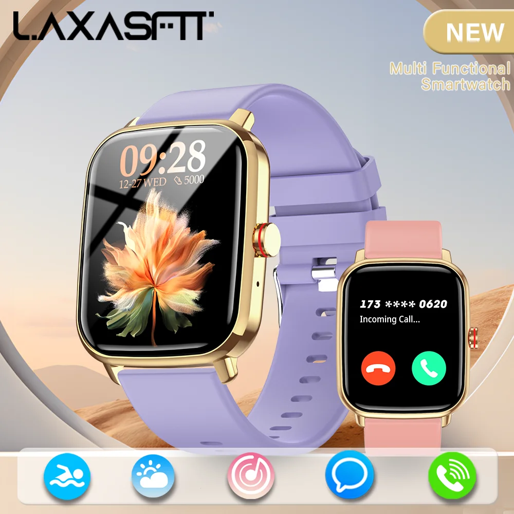 

LAXASFIT Smart Watch 2024 Wireless Charging Smartwatch Bluetooth Calls Men Women Smartwatches Fitness Bracelet Custom Watch Face