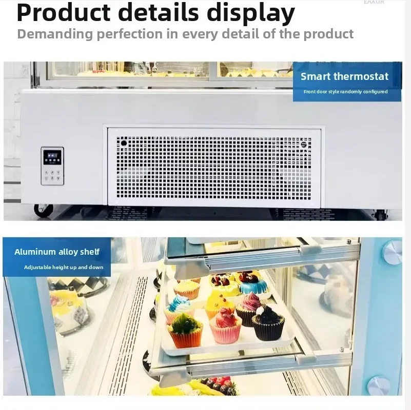 

New Bakery Pastry Stand-Up Refrigerator Commercial Cake Fruit Preservation Refrigerated Display Cabinet LED Lighting Customized