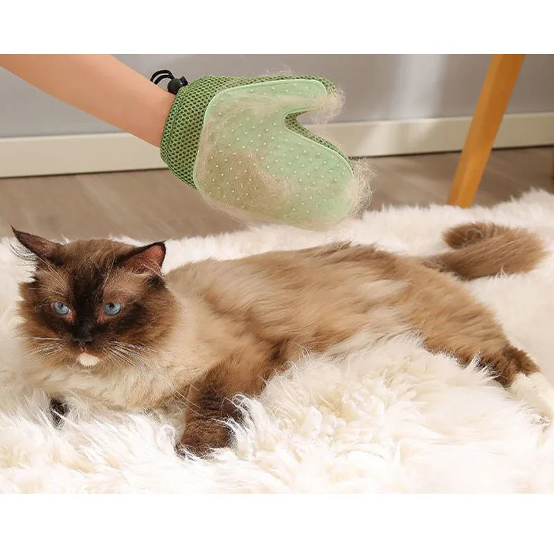 1pcs Double-Sided Gloves Cat Dog Hair Grooming Fluff Remover Glove Animal Hair Remover Glove Pets Accessories Wool Removal Glove