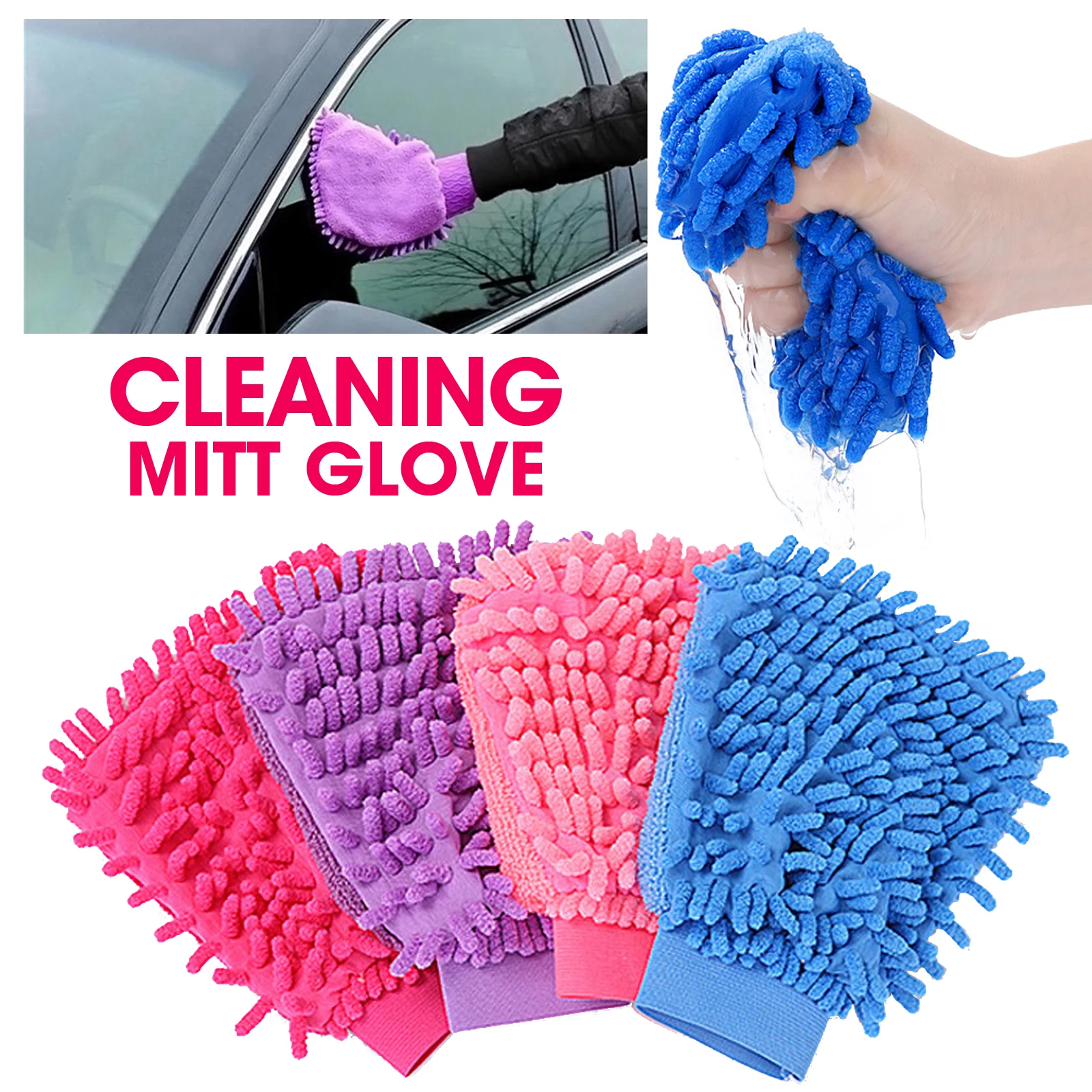 1PC Random Microfiber Chenille Car Styling Moto Wash Vehicle Auto Cleaning Mitt Glove Equipment Detailing Cloth Cleaning Tools