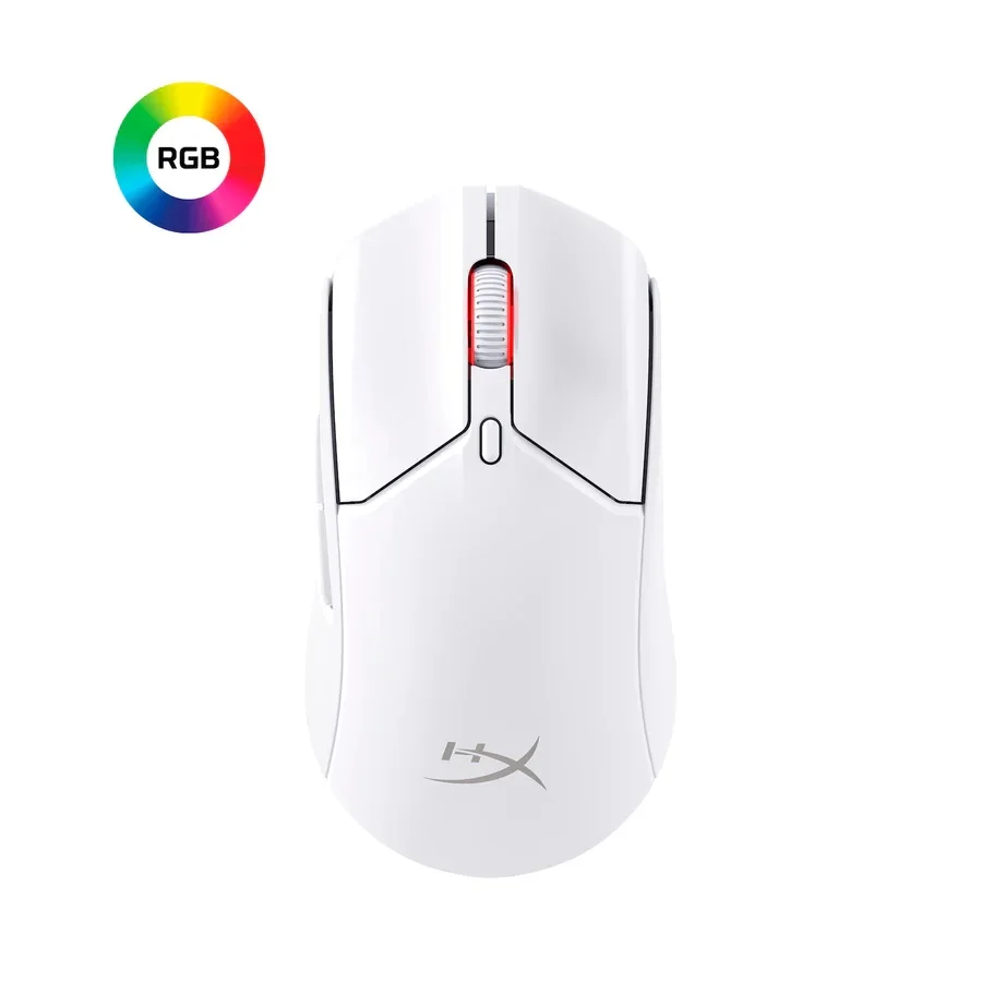 High Recommend Hyper X Pulsefire Haste 2 Light-weight Gaming Mouse Wireless with RGB Lighting up to 100 hrs battery life- White