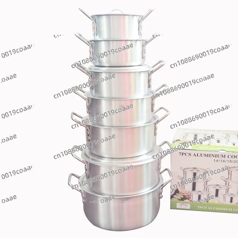 Sanding Aluminum Soup Pot Household Pots An Aluminum Pot 7 Pieces Pot Set Hotel Cookware 14 Pieces Set