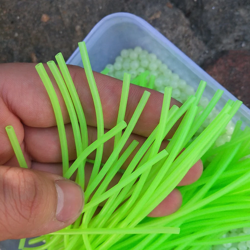 

20 шт. резиновый шланг для рыбалки, балансировочная трубка с защитой от намотки, серебристый супер яркий разъем для рыбалки, морская рыбалка Pesca 1,2 мм/2 мм