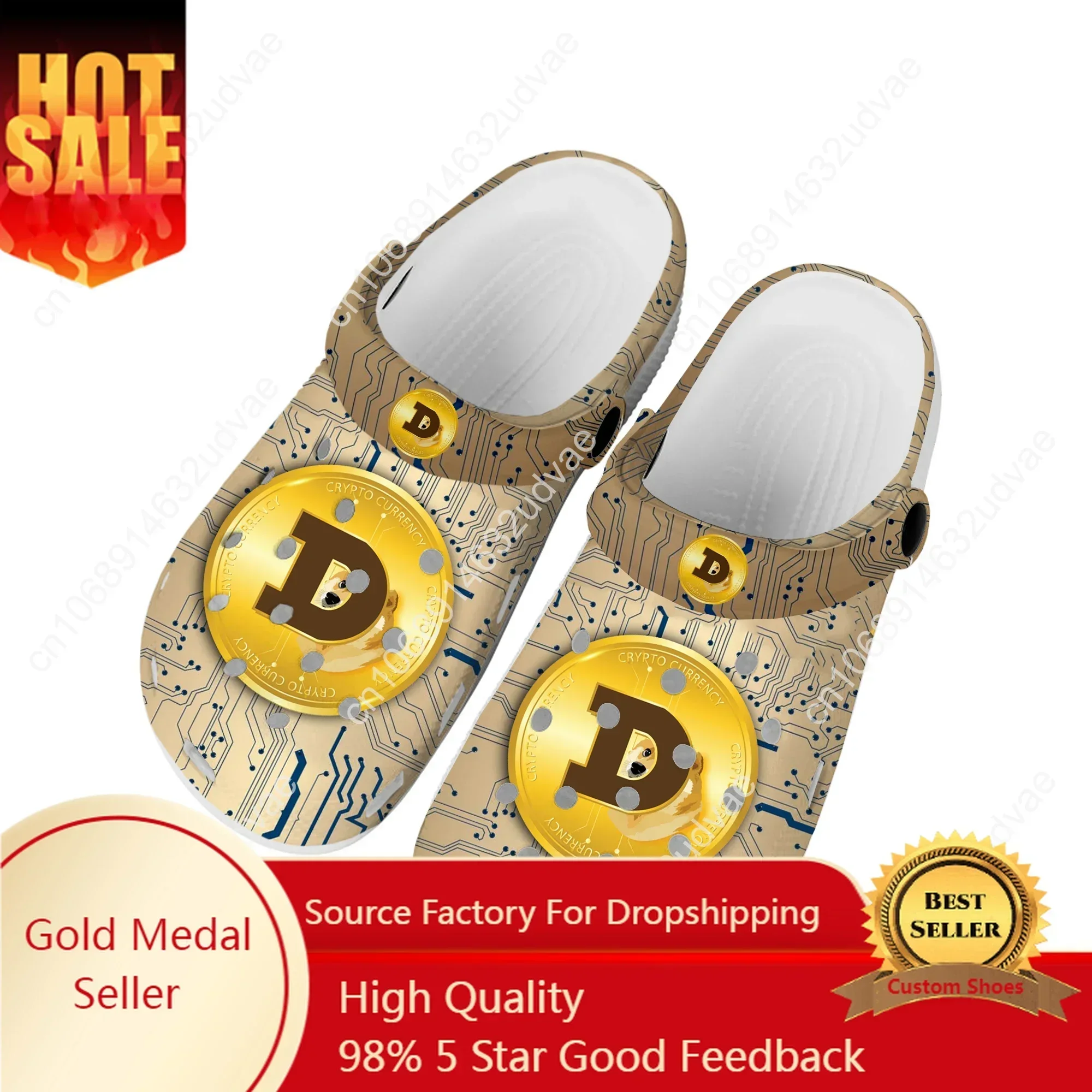 

Dogecoin Crypto Currency Dog Coin Miner Home Clogs Custom Water Shoes Mens Womens Teenager Shoe Garden Clog Beach Hole Slippers