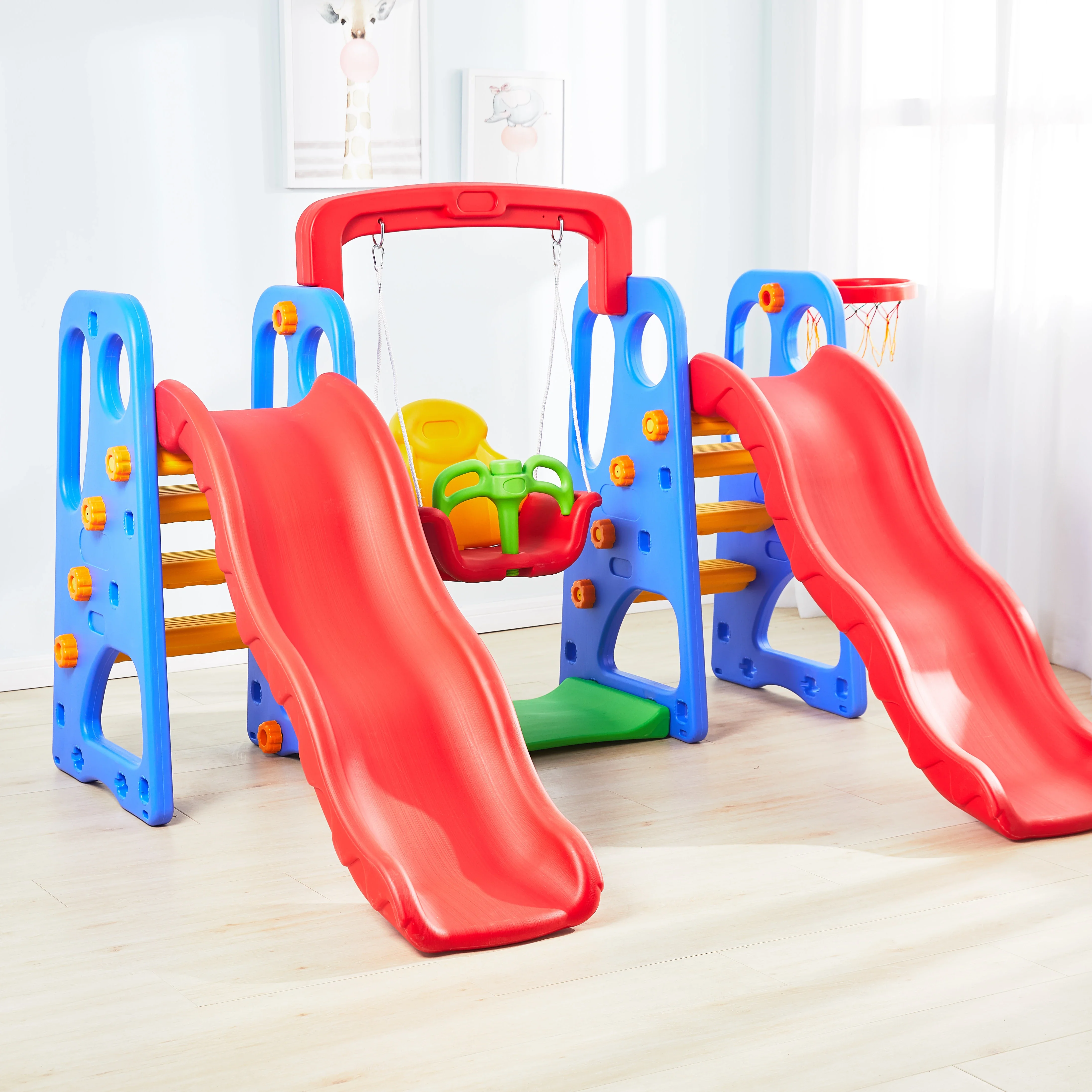 2026 High Quality Indoor and Outdoor Multifunctional Double Slide With Swingpromote sales