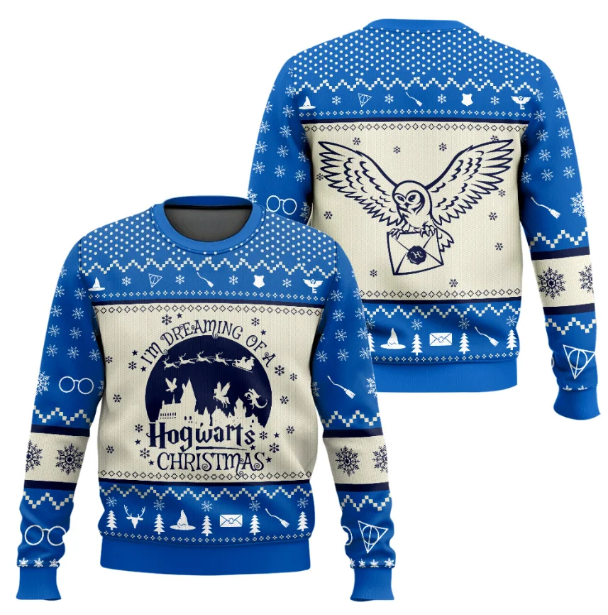 2025 خريف/شتاء جديد هوجورتس عيد الميلاد حلم العناصر السحرية عيد الميلاد سترة هوديي أنا أحلم هوجورتس عيد الميلاد