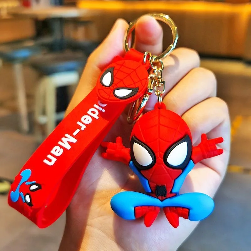 

Anime Cartoon Spider Man Doll Keyrings Superhero Spiderman Keychains Avengers Figure Keyholder Car Key Chains Gift