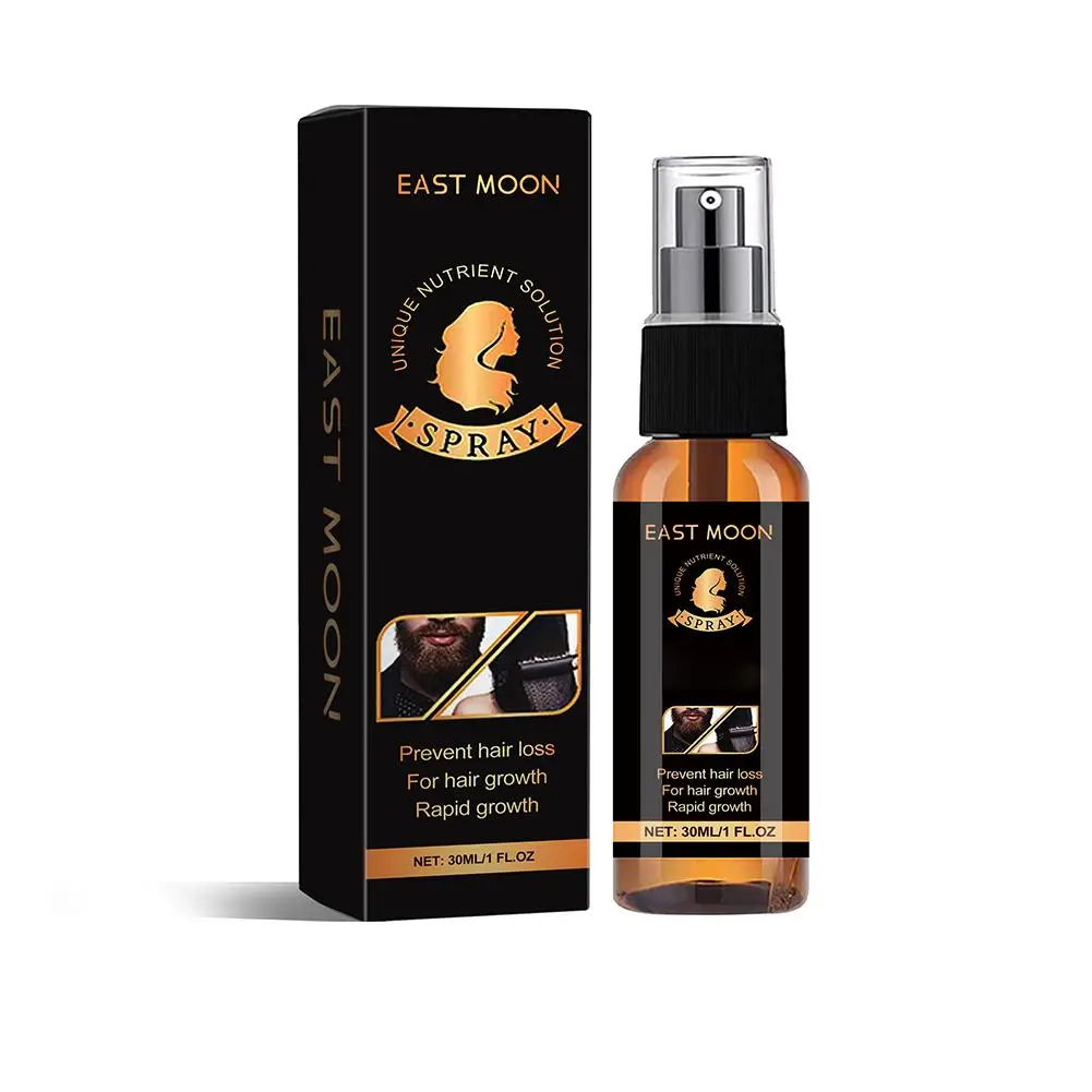 Aceite de crecimiento de barba para hombres, aceite de Ginseng para crecimiento láser, más grueso y completo, Spray para cabello, 30ml