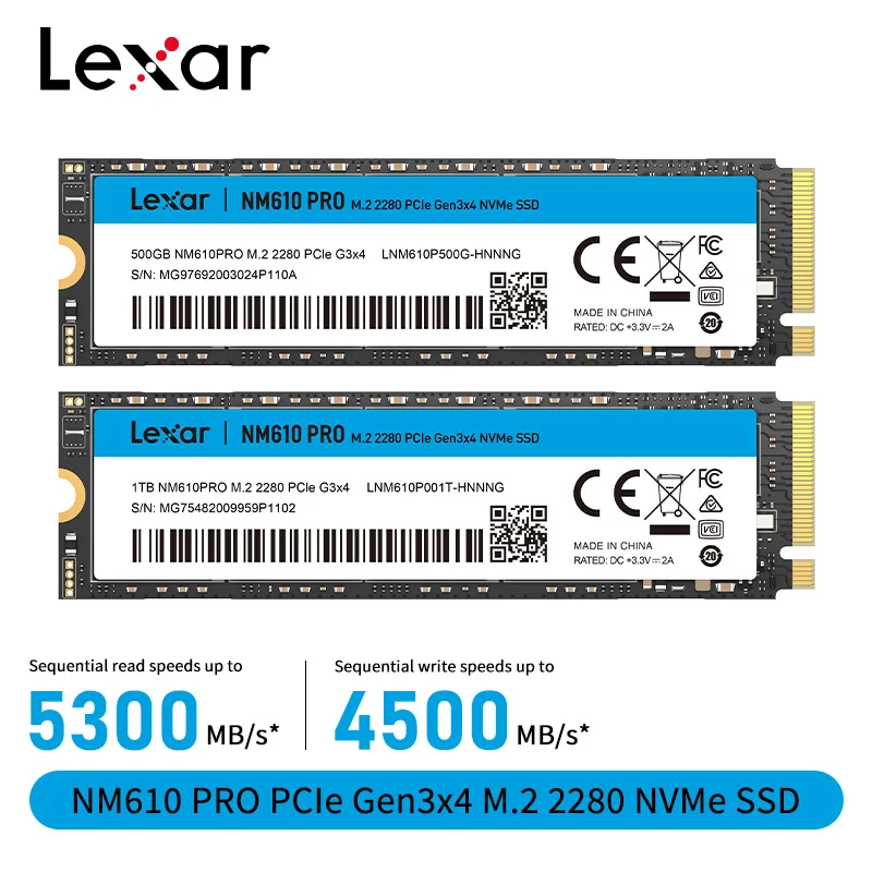 Original Lexar Internal Solid State Drive NVMe SSD PCIe Gen3x4 M.2 2280 Hard Drive for Laptop Desktop 256GB 512GB 1TB 2TB Ssd