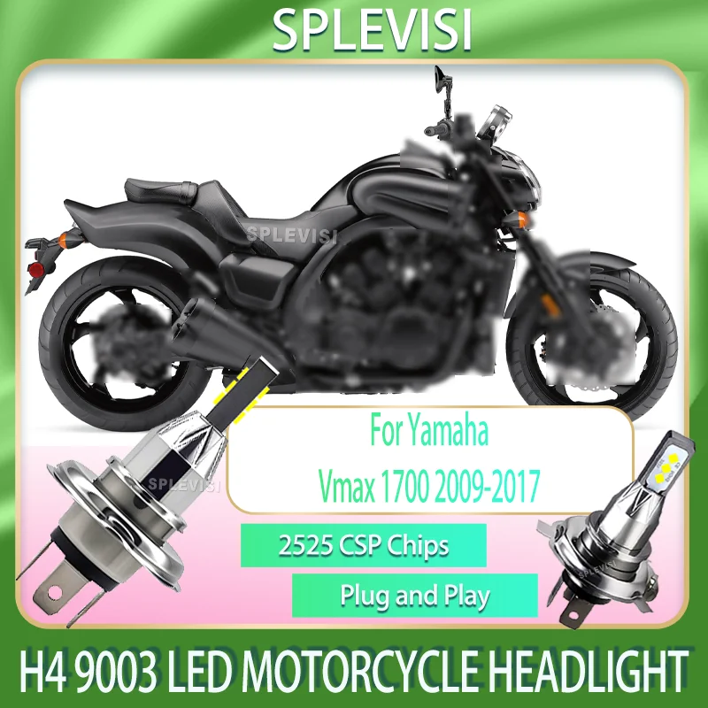 

upgrade LED Motorcycle Headlights 2525 CSP Zero Delay Lighting For Yamaha Vmax 1700 2009 2010 2011 2012 2013 2014 2015 2016 2017