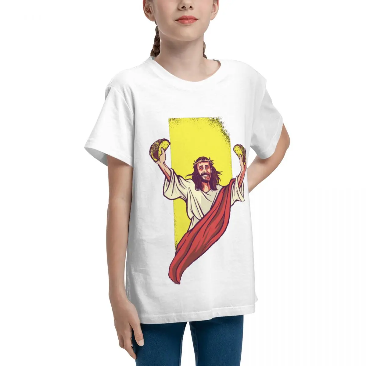 Taco Jesus Women's Ringer Unisex High grade Tees Classic Humor Graphic Home Harajuku Teenagers T-Shirt