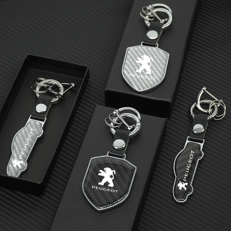 

Creative Car Emblem Key Chain Keyring Pendant For Peugeot 206 207 307 308 408 508 301 3008 2008 5008 RCZ Car styling Accessories