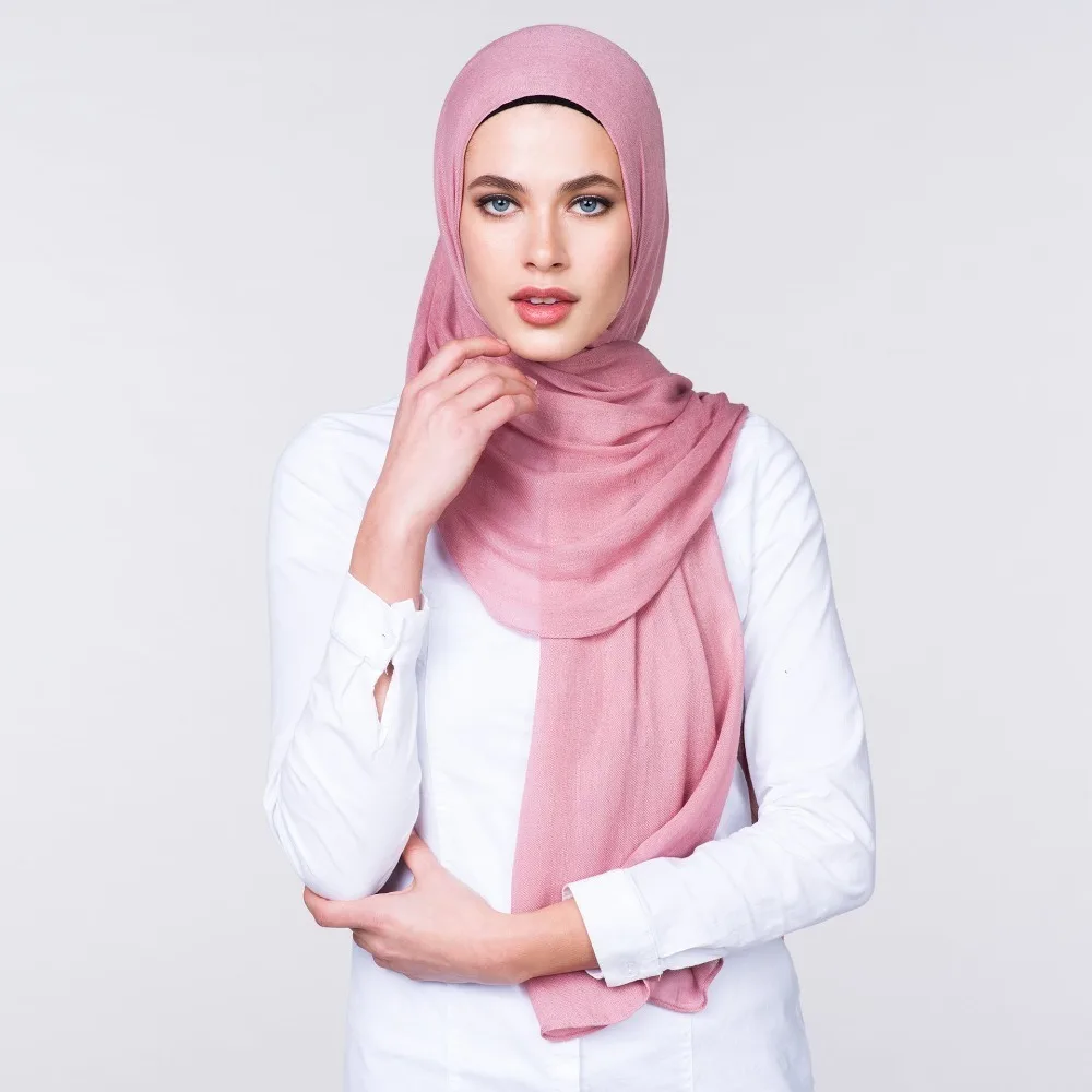 Hot Premium Satijn Crinkle Hijab Sjaal Chiffon Sjaal Effen Moslim Vrouwen Hijaabs Breathab Islam Vrouwen Tulband Geplooide Sjaal Ramadan