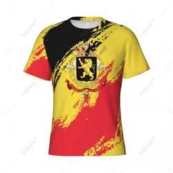 Custom Name Nunber Belgium Flag Color Men Tight Sports T-shirt Women Tees jersey For Soccer Football Fans