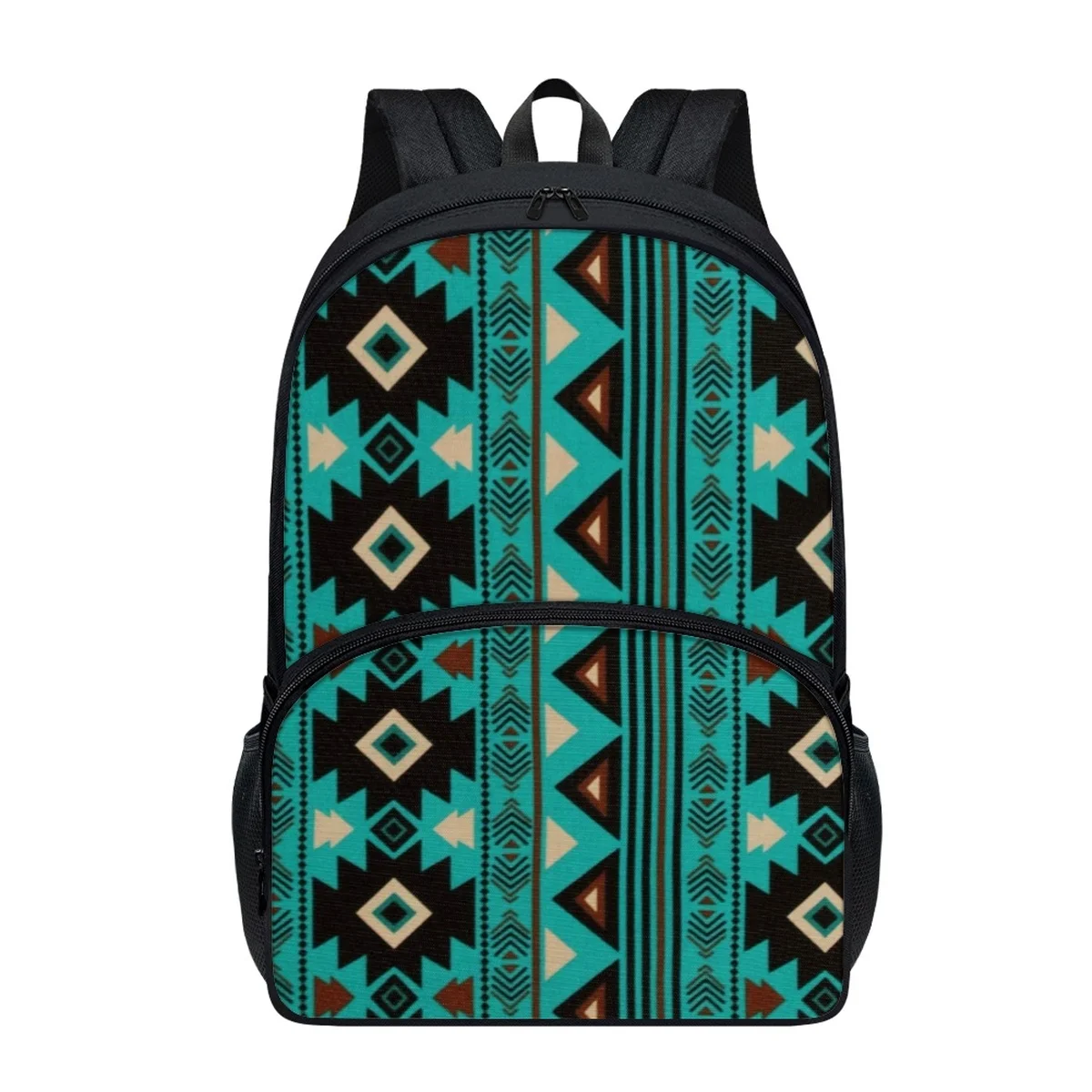 

FORUDESIGNS Southwestern Cultural Schoolbags Fashion Student Turquoise Designs School Backpacks Multi Pocket Dual Zipper Book