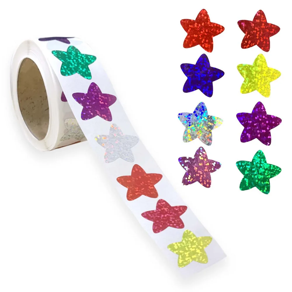 500pcs/Roll Cartoon Color Love Sealing Stickers Heart Shape Creativity DIY PVC Laptop Decals Decoration Stiker Reward Label
