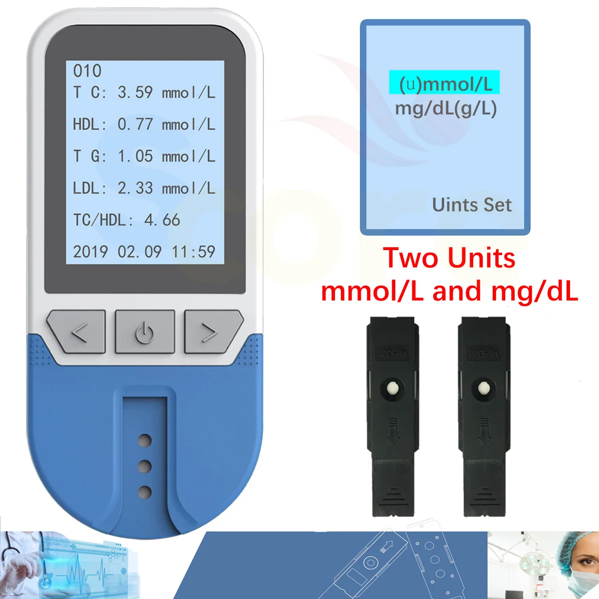 4in1 Lipid Analyzer Total Cholesterol (tc) High Density Lipoprotein Cholesterol (hdl) Triglyceride (tg) Optic Cholesterol Meter!