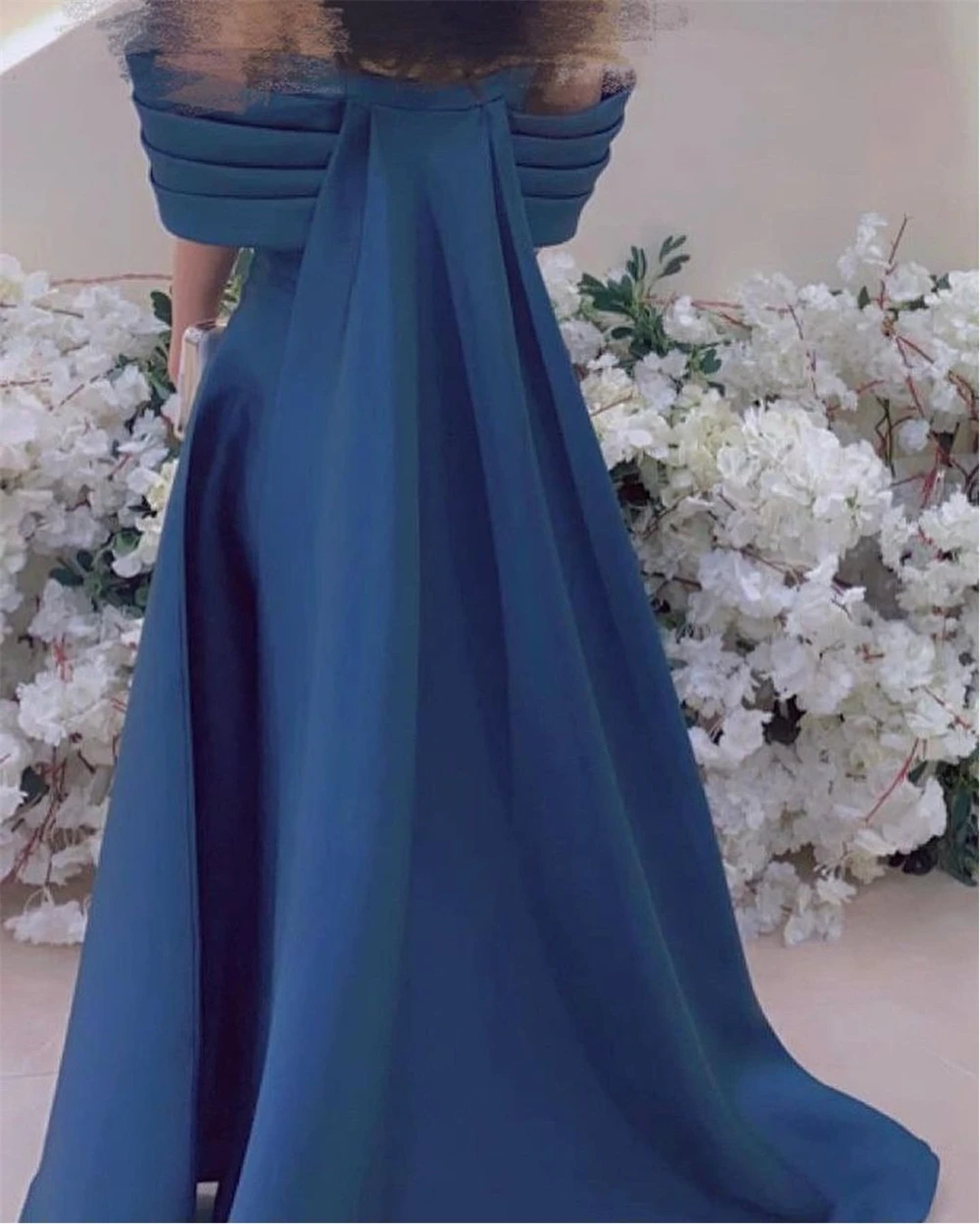 Customized Prom Dresses Elegant Off-the-shoulder A-line Celebrity Fold Draped S Occasion Evening Gownvestidos de gala 프롬드레스