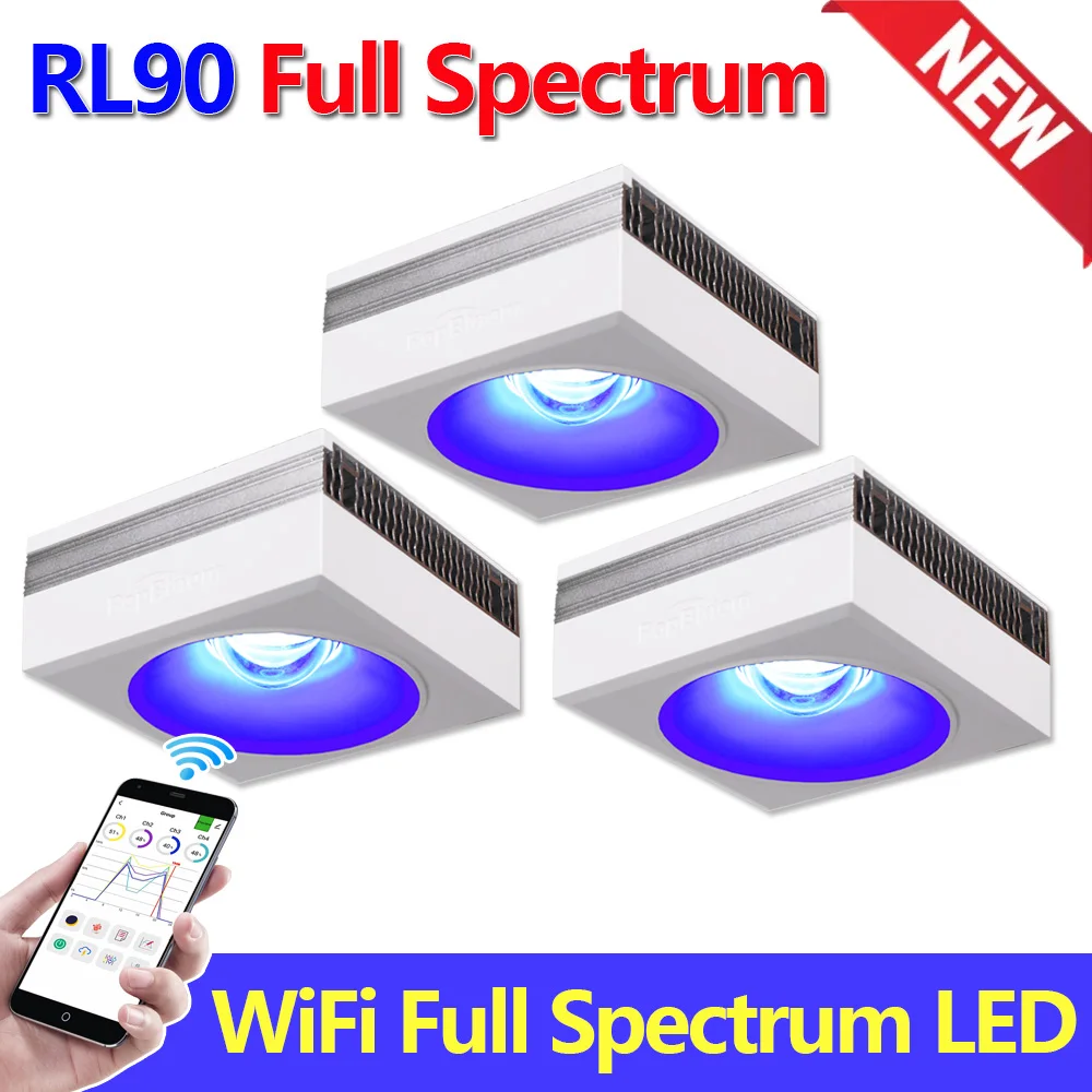 PopBloom-WiFi LED Aquarium Lighting Full Spectrum Saltwater LED Aquarium Lamp for Marine Coral Grow Fish Tanks,LPS,SPS,120-180CM