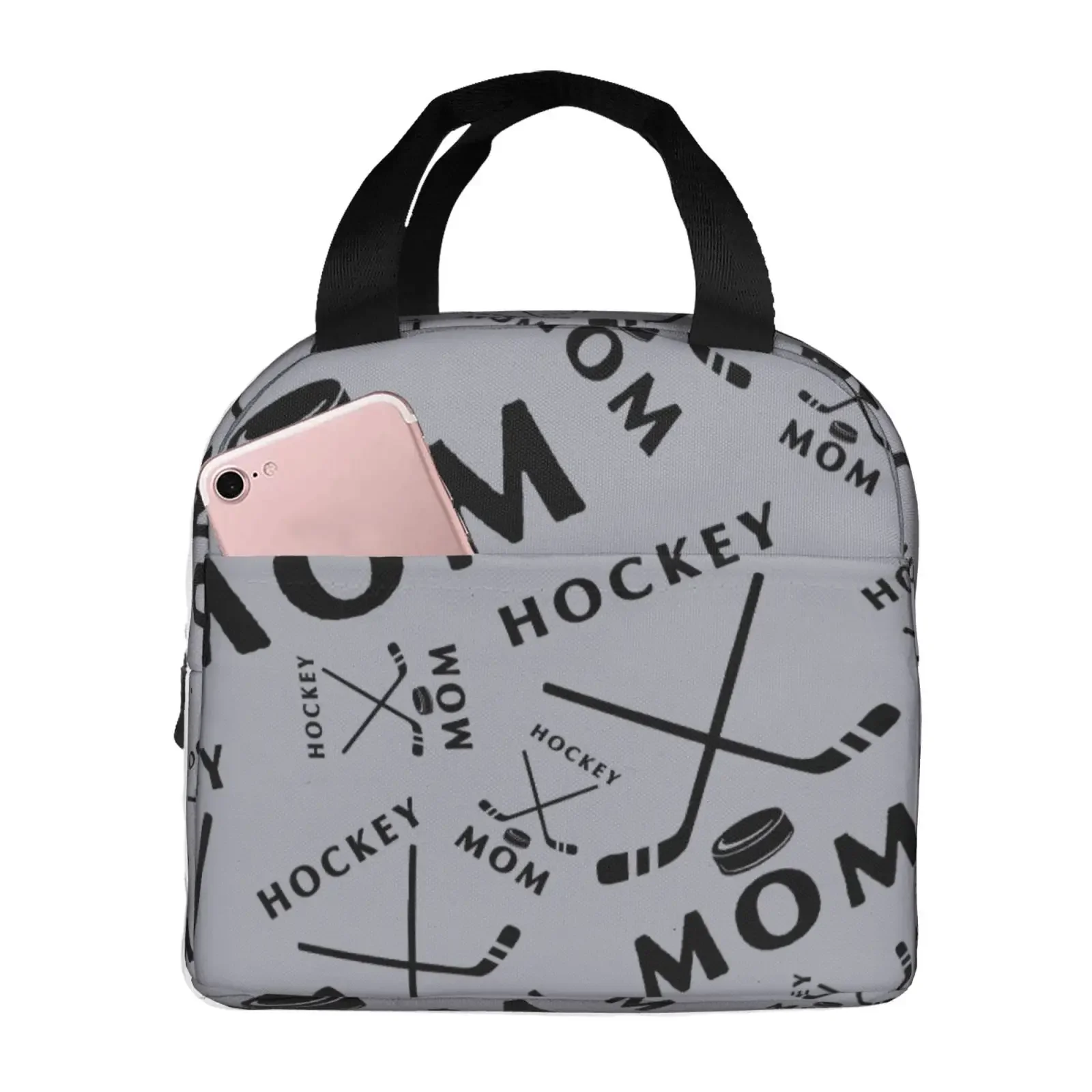 Hockey Mom Womens Lunch Bags Insulated Bento Bag Reusable Thermal  Box for Work Picnics Tote   Women