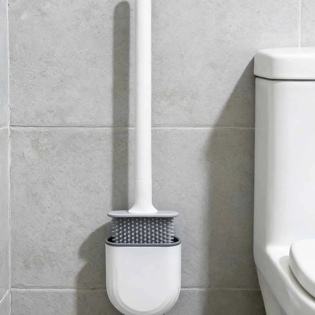 1 Stück Toilettenbürste ohne tote Winkel, abnehmbarer Griff, platzsparende, an der Wand montierte Bürste