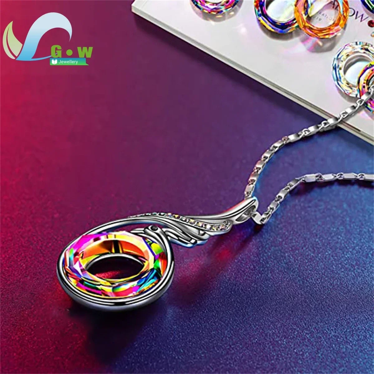 New Valentine's Day Phoenix Necklaces Colorful Crystal Peacock Pendant Fashion Jewelry Birthday Gift for Women Symbol of Luck