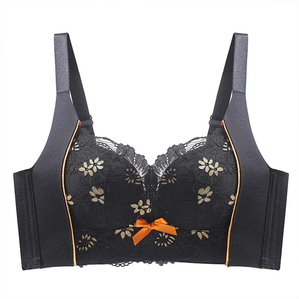 

Gathered Breasts Wireless Deep V Bra Shockproof Close-fitting Brassiere for Women Big Cup Lingerie Push Up Underwear Travel