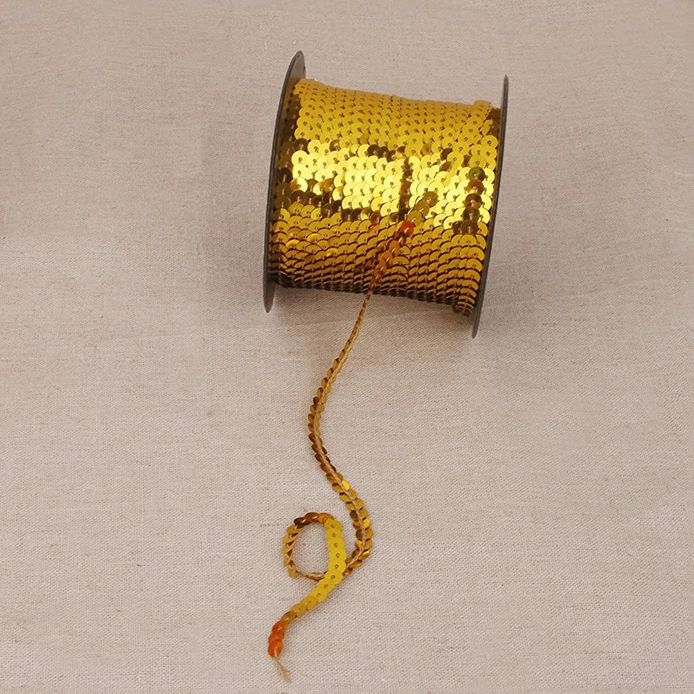 

6Mm 80Yd Silver Holographic Faceted Sequins Roll 3600 Inch Pre-Strung Craft Material for DIY Costumes Packaging