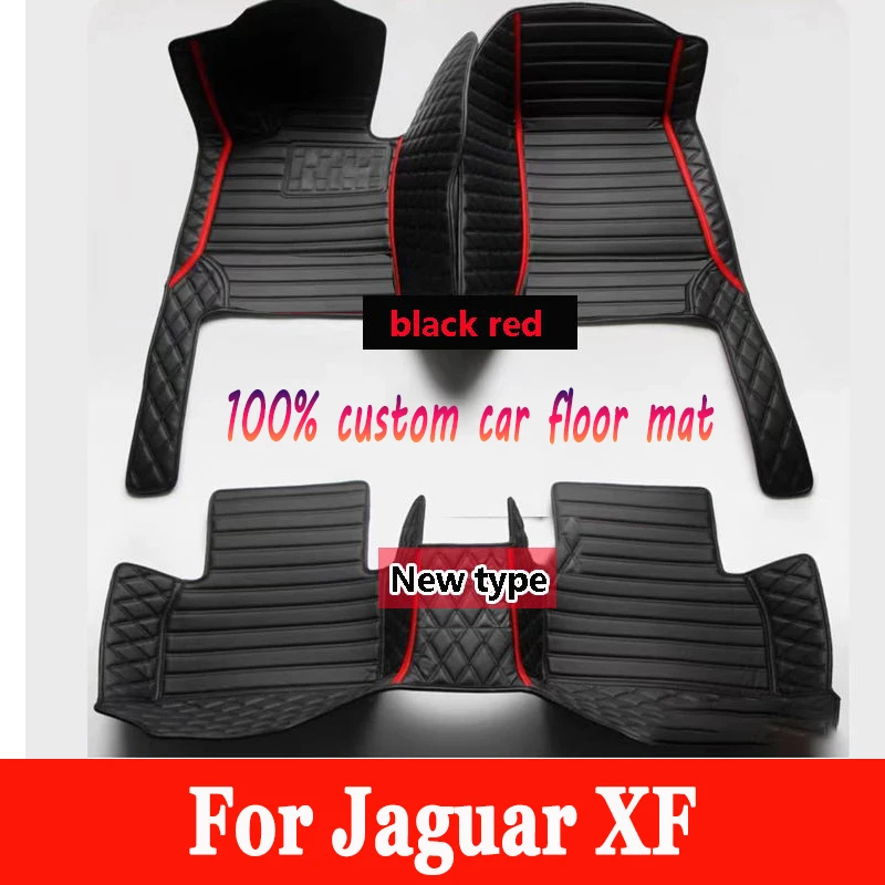 Car Floor Mats For Jaguar XF X260 2016~2022 Carpet Rugs Durable Leather Mat Anti Dirty Pads Auto Interior Parts Car Accessories