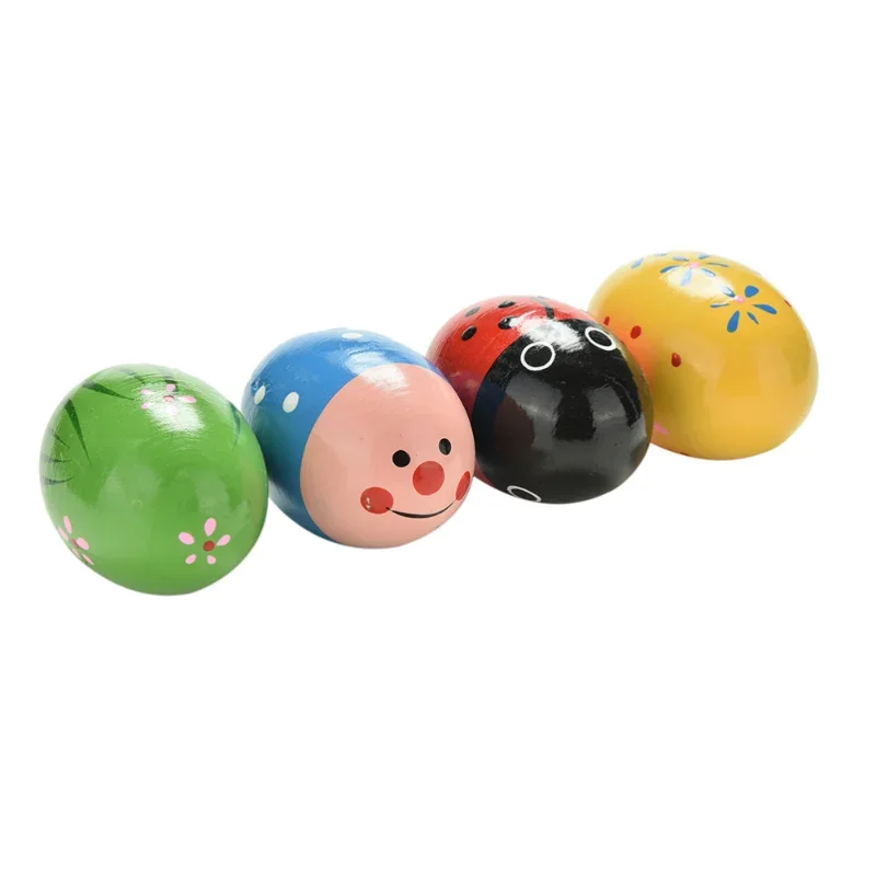 New Well Designed Egg Wooden Baby Toy Music Shaker Instrument Music Teaching AIDS Percussion Colorful Maracas