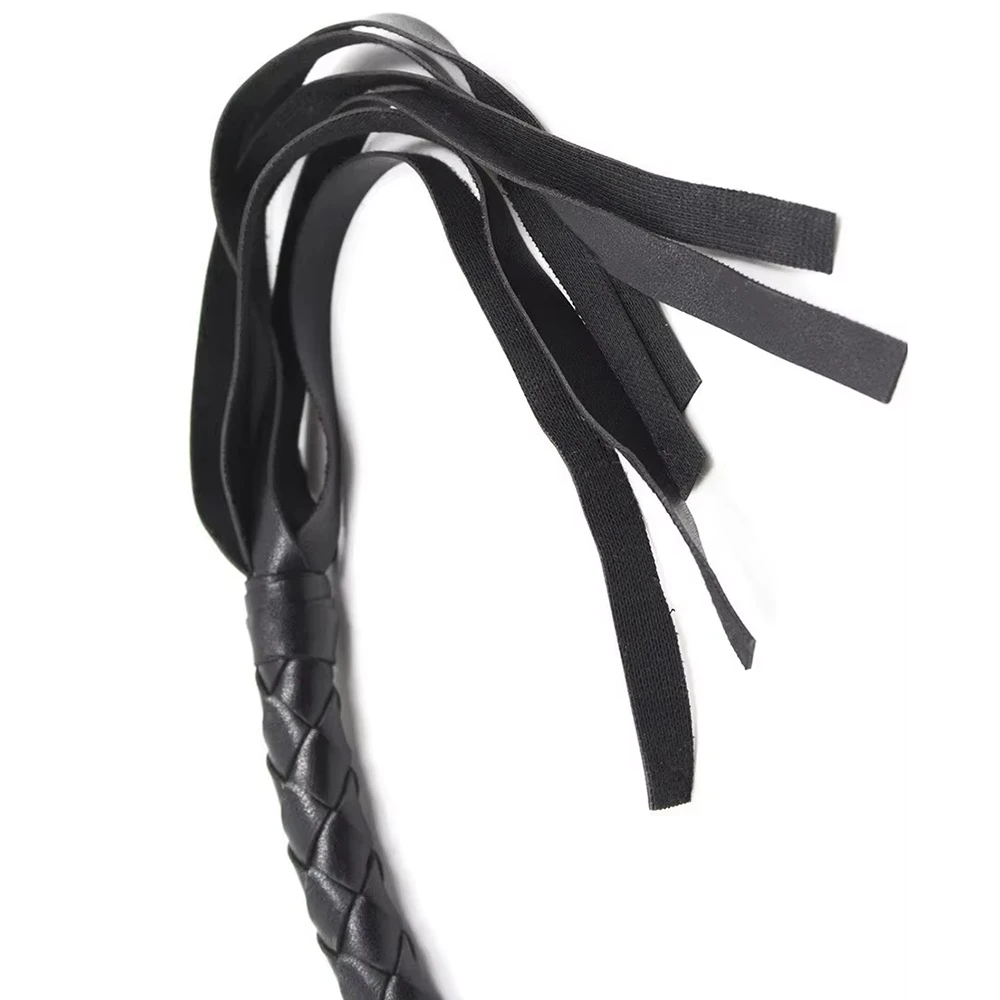 116 سنتيمتر الحصان سوط بولي Leather الجلود المنسوجة يدويا مقبض الجلود سوط قوة الفروسية السياط التدريس التدريب أداة ركوب المحاصيل