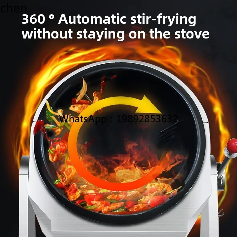 commercial automatic cooking machine intelligent large cooking robot roller gas fast food restaurant canteen fried rice