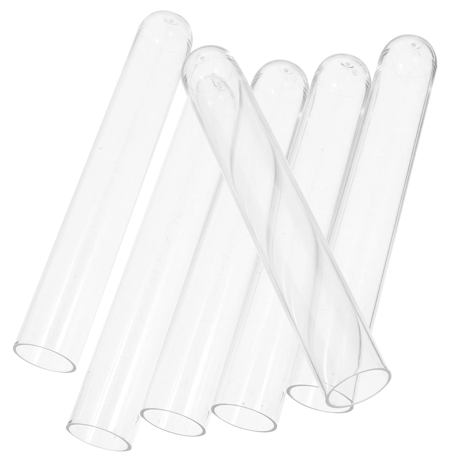 

100pcs Clear Plastic Test Tubes 16x100mm Disposable Hard Vials Sealed Caps Scientific Experiments Halloween Christmas Decoration
