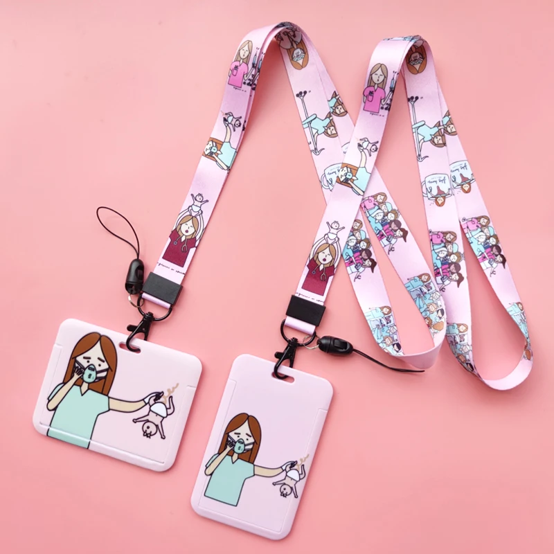 Hebamme Ausweishalter Lanyard Krankenhaus Arzt Umhängeband Kreditkartenetui Krankenschwester Kartenhalter Anmeldeinformationen Yoyo Einziehbarer Clip – Detail 4
