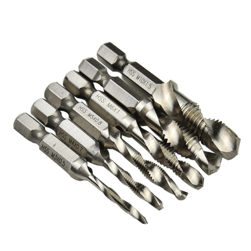 Set di punte per trapano HSS-strumento di perforazione con gambo esagonale (M3 M4 M5 M6 M8 M10) per la lavorazione dei metalli, foratura, 12 dimensioni