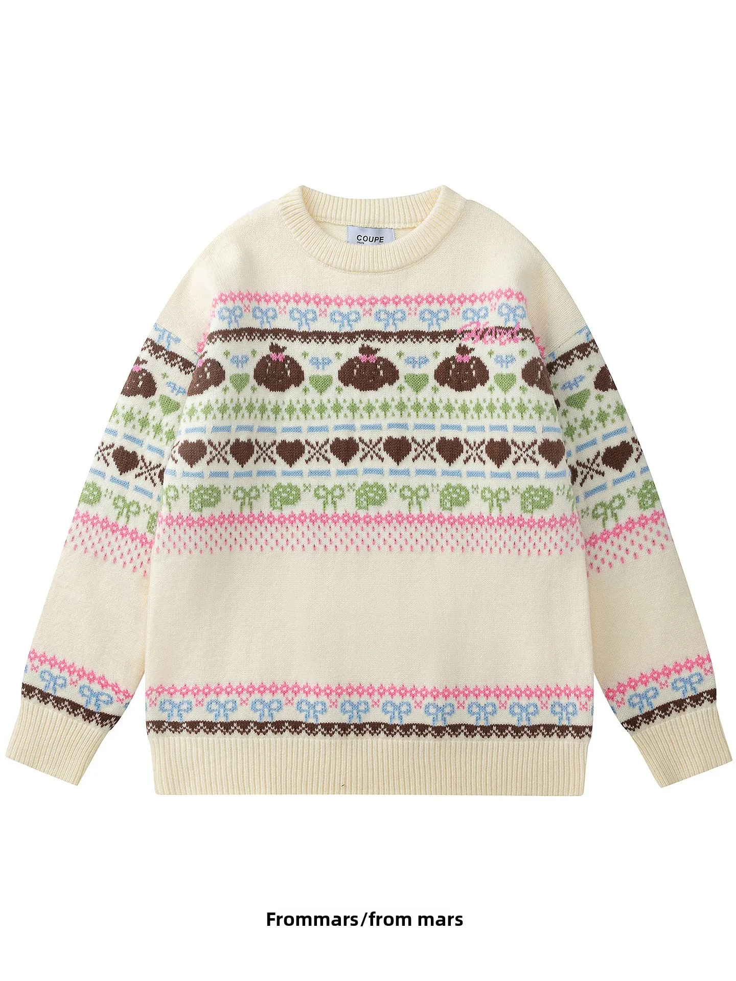 

Милый вязаный свитер с узором Fair Isle для мужчин, свободный крой, теплый, осенний, повседневный, от бренда