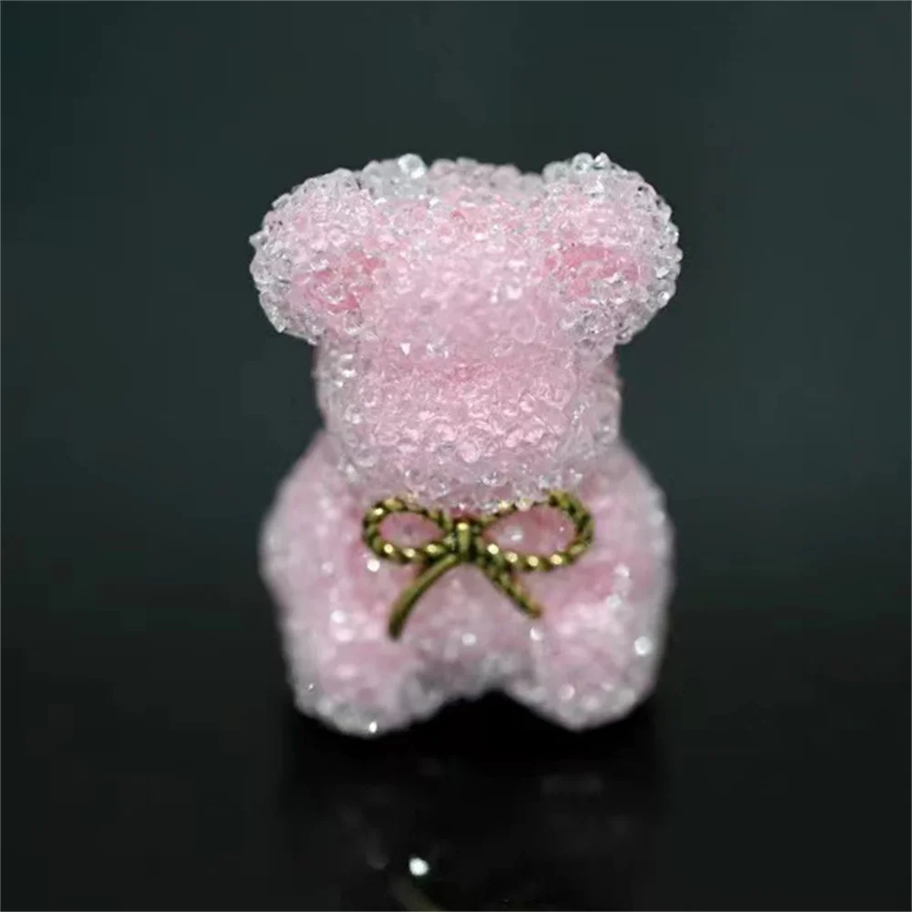 ST30 Cartoon Bear Sugar 3D Straight Hole Bead DIY Jewelry Phone Chain Car Hanging Keychain Accessories Handmade Material