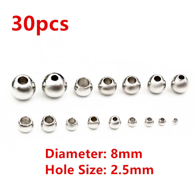 30-100 Stück 2-8mm Edelstahl Gold Farbe Spacer Perlen Charme lose Perlen DIY Armbänder Halskette für Schmuck Herstellung Charms