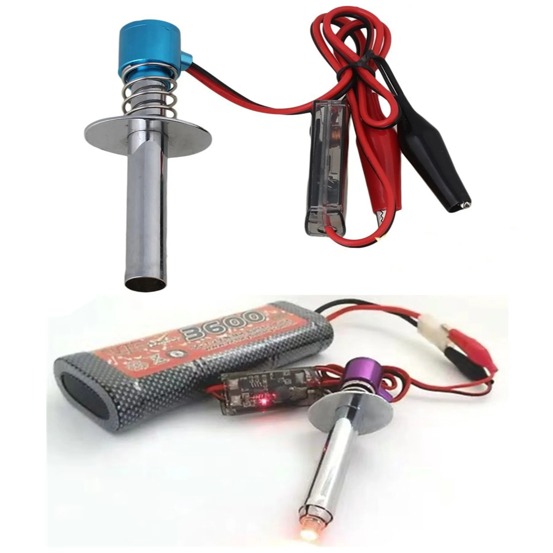6-12V HSP 80100 Electronic Glow Plug Igniter Cable Clip Nitro Output 18 21 28 engine 1/8 1/10 1/24 RC Car Accessories Parts