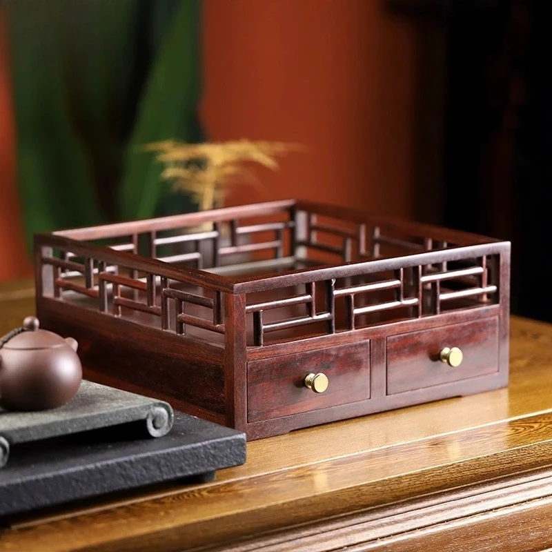 Red sandalwood study case storage literati elegant coffee table
