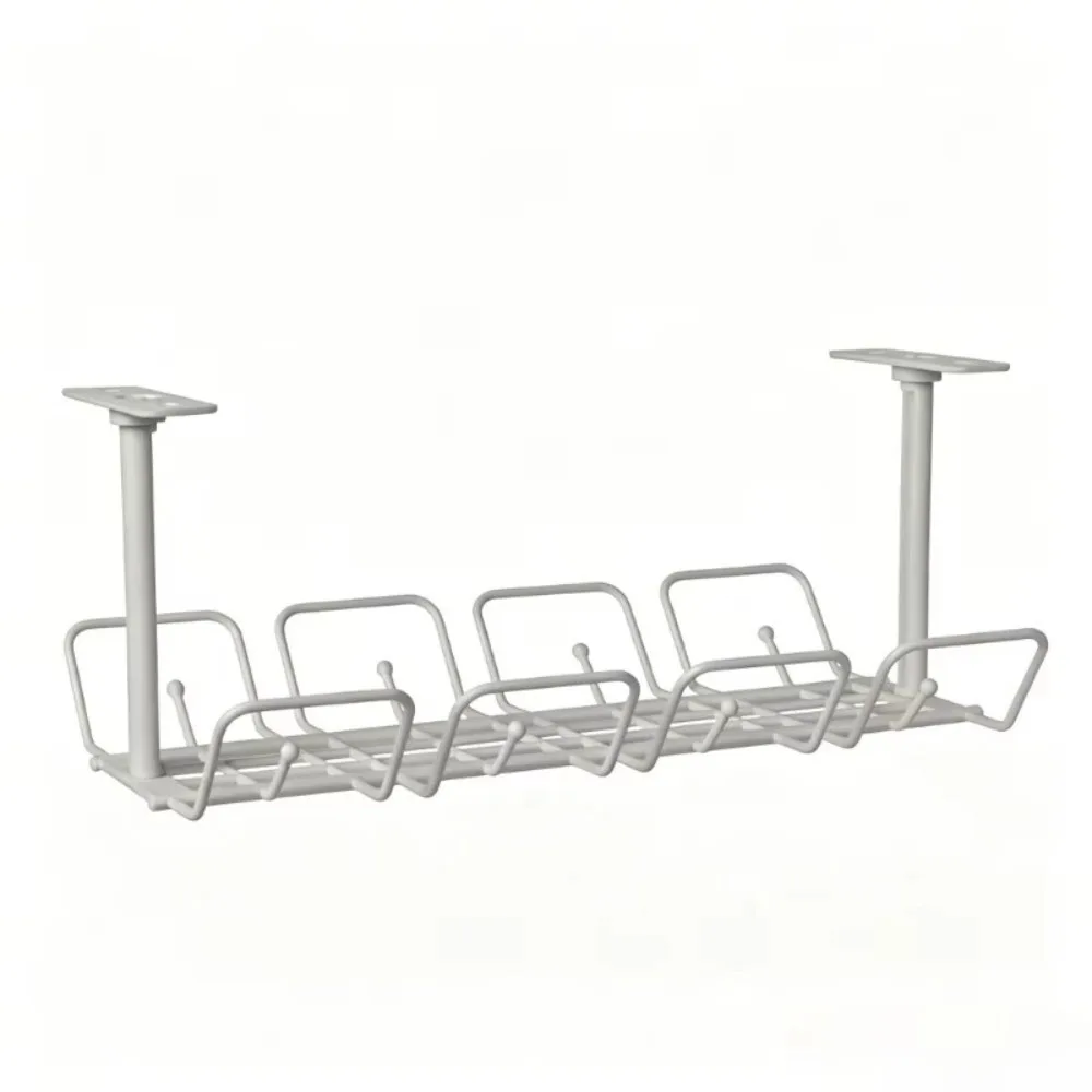 Under Desk Cable Management Tray Organizer Multi Purpose Computer Monitor Power Strip Wire Storage Box Rack Shelf Plastic