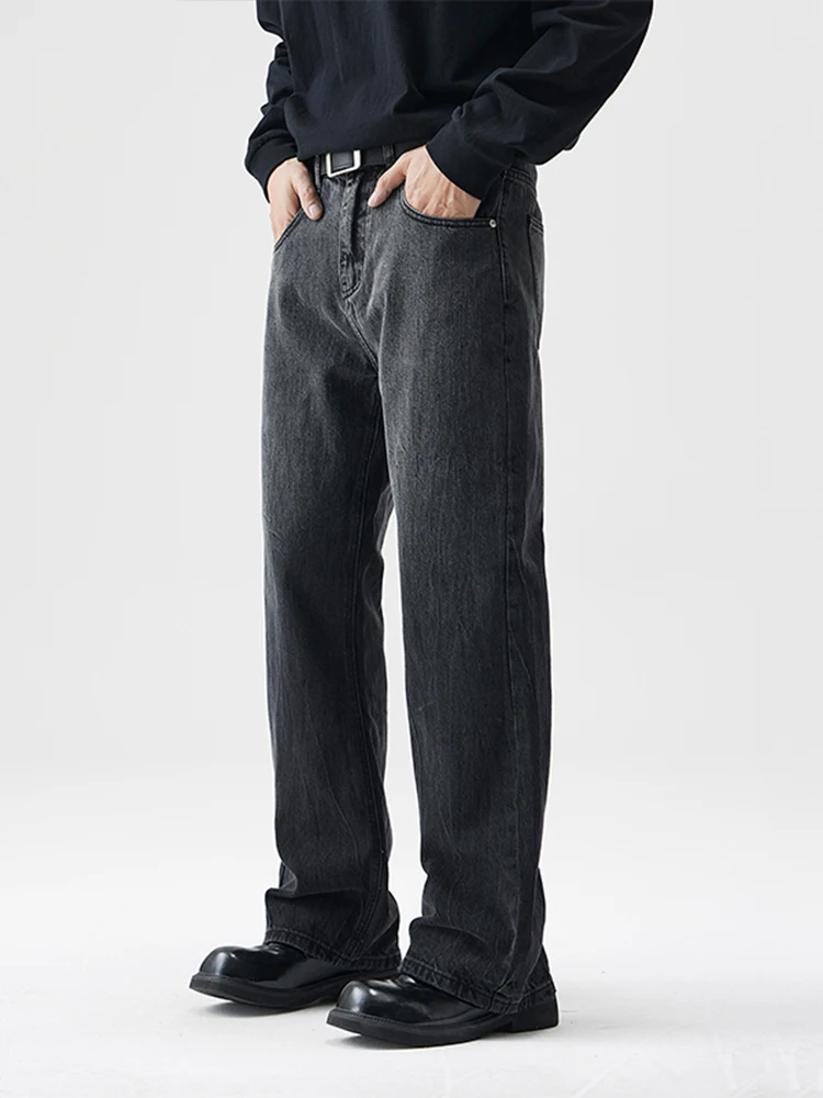 

Американские винтажные джинсы из денима с эффектом потертости, свободные, прямого кроя, длинные брюки с микро-клешем, длина в пол, для подростков