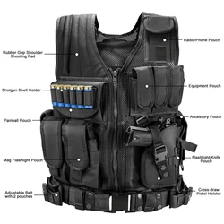 Tactical Hunting Vest com Peito Rig, Caça Roupas de Segurança, Swat Jacket, Molle Multi-Bolso, Exército CS Hunting, Acessórios Camping